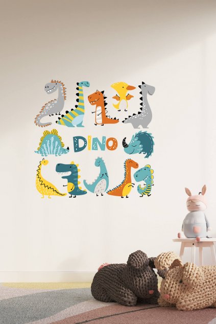 Detská nálepka na stenu - Dinosaury