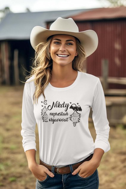western aesthetic mockup featuring an ai generated cowgirl wearing a long sleeve tee m36778 (3) (1)
