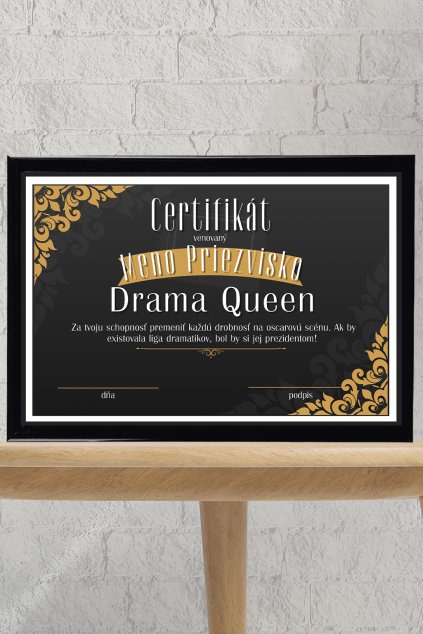 Certifikát Drama Queen