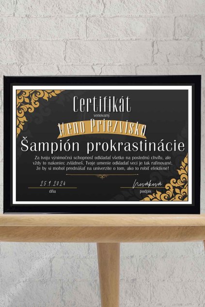 Šampión prokrastinácie cierne