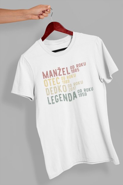Pánske tričko MANŽEL-OTEC-DEDKO-LEGENDA