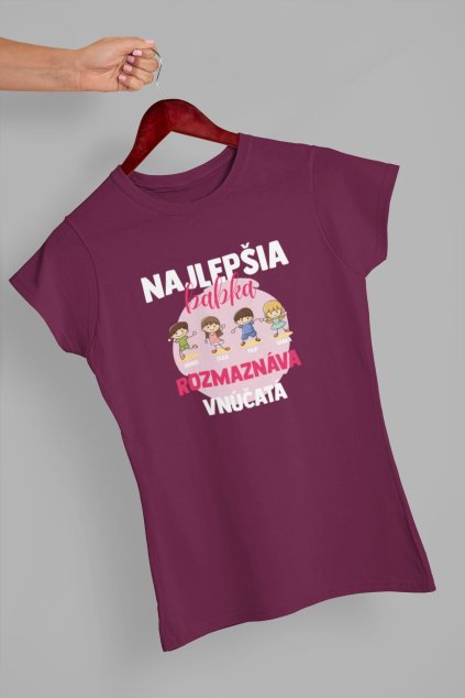 Dámske tričko Najlepšia babka rozmaznáva vnúčatá
