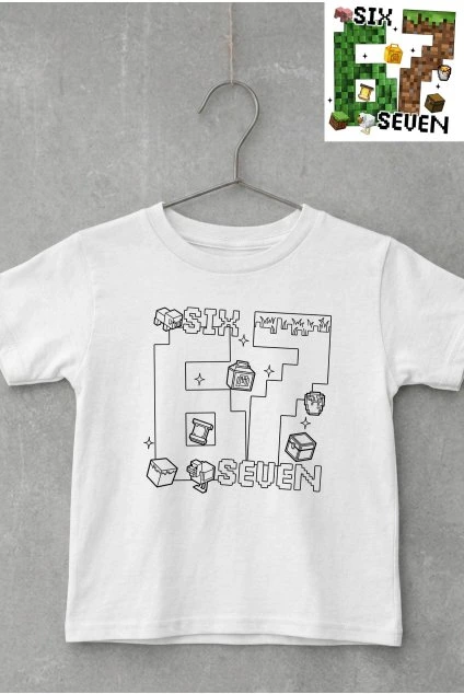 Detské tričko vymaľuj si Six seven