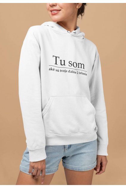 Vtipná dámska mikina Tu som