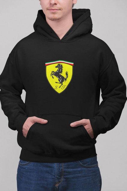 Pánska mikina s logom auta Ferrari