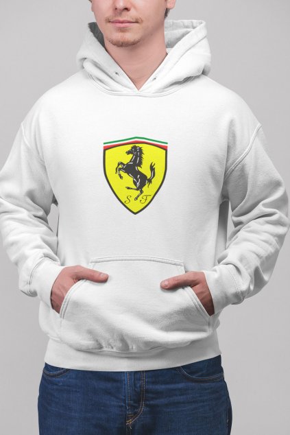 Pánska mikina s logom auta Ferrari
