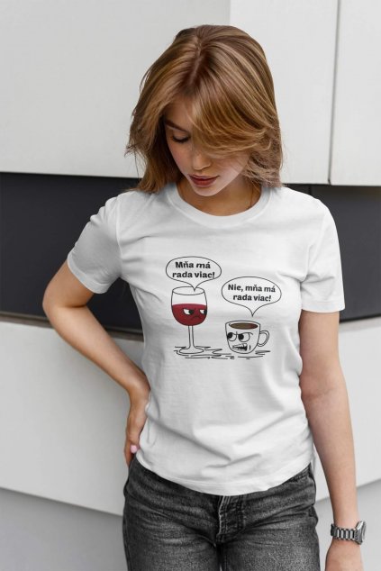 Dámske tričko Víno a káva