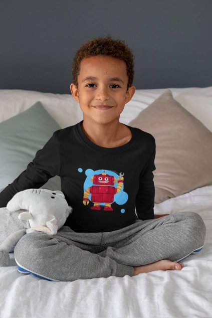 Chlapčenské tričko s dlhým rukávom Robot
