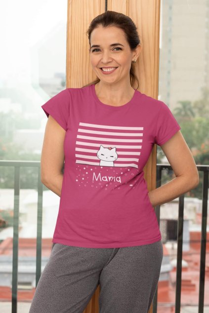 Dámske tričko pre mamu Mačacia rodinka