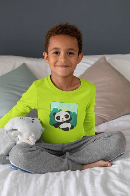Detské tričko s dlhým rukávom Panda
