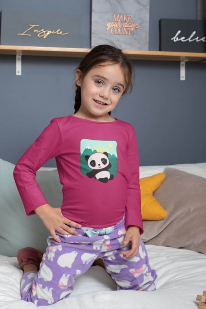 Detské tričko s dlhým rukávom Panda