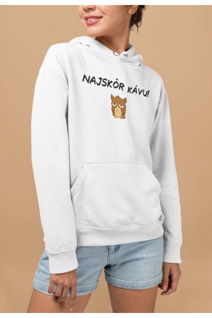 Vtipná dámska mikina Najskôr kávu