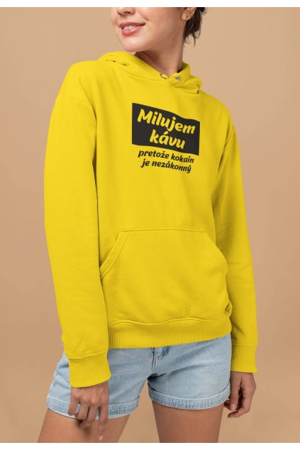 Vtipná dámska mikina Milujem kávu pretože kokaín je nezákonný