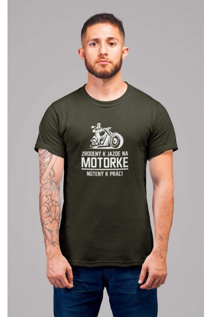 Pánske tričko Zrodený k jazde na motorke