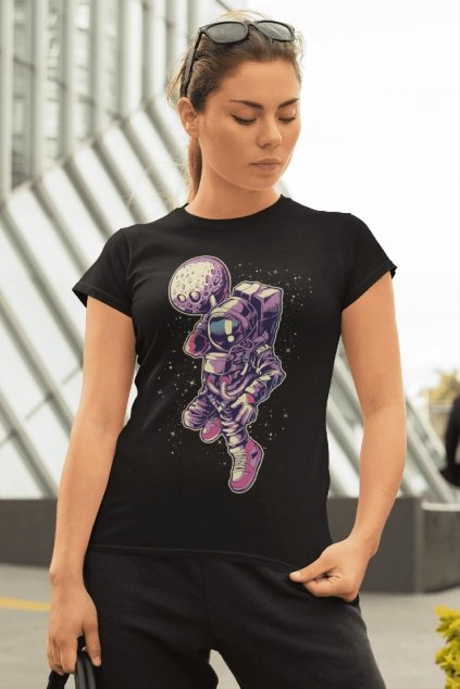 Dámske tričko Astronaut s mesiacom v ruke
