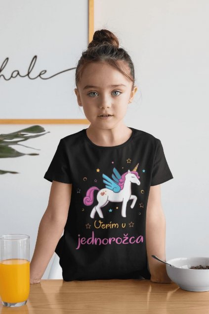 Dievčenské tričko Verím v jednorožca