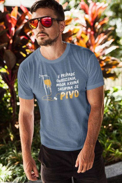 Pánske tričko Moja krvná skupina je pivo