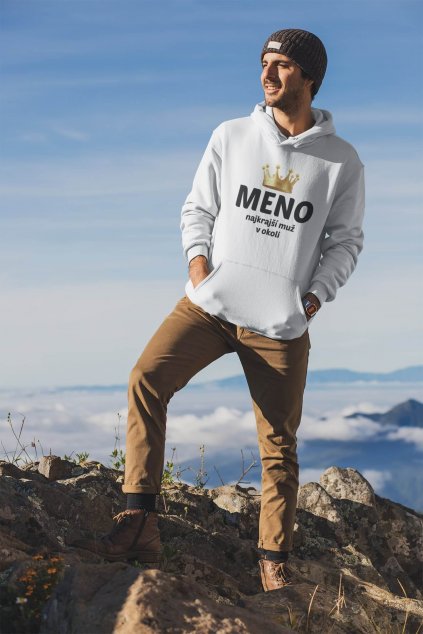 pullover hoodie mockup featuring a man at the top of a mountain 30481 (6)