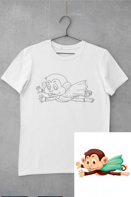 Detské tričko vymaľuj si Opica superhrdina