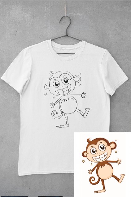 Detské tričko vymaľuj si Veselá opička