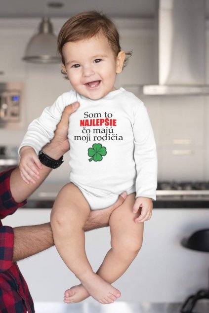 sublimated onesie mockup of a baby being held by his dad m984