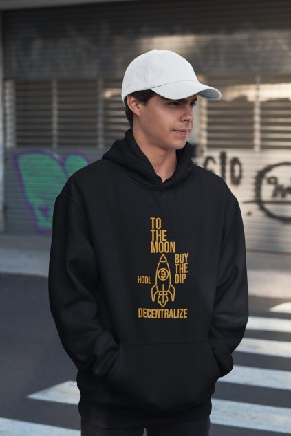 Pánska mikina Bitcoin rocket