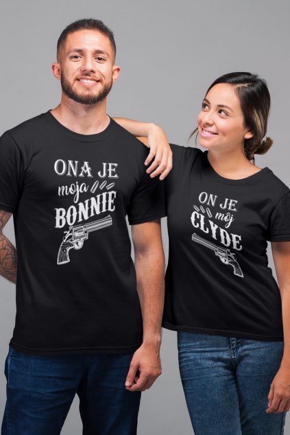 Tričká pre páry Bonnie a Clyde