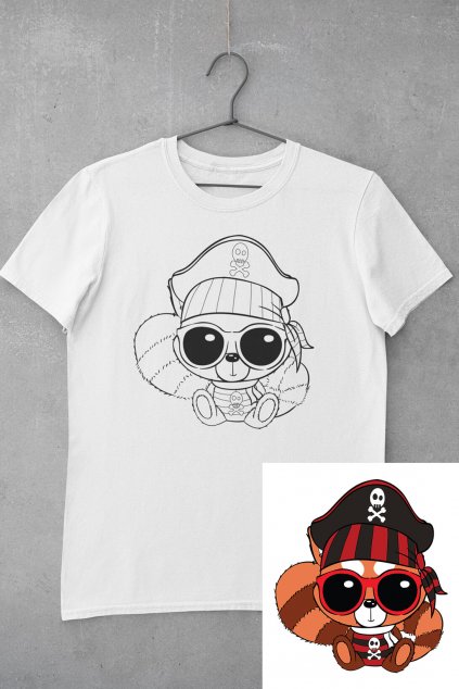 Detské tričko vymaľuj si Líška pirát