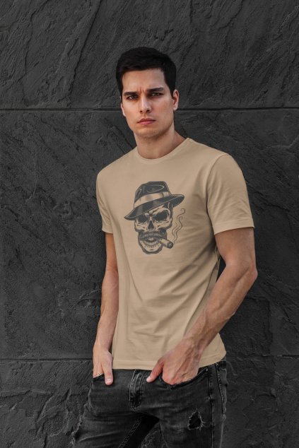 Pánske tričko Lebka s cigaretkou