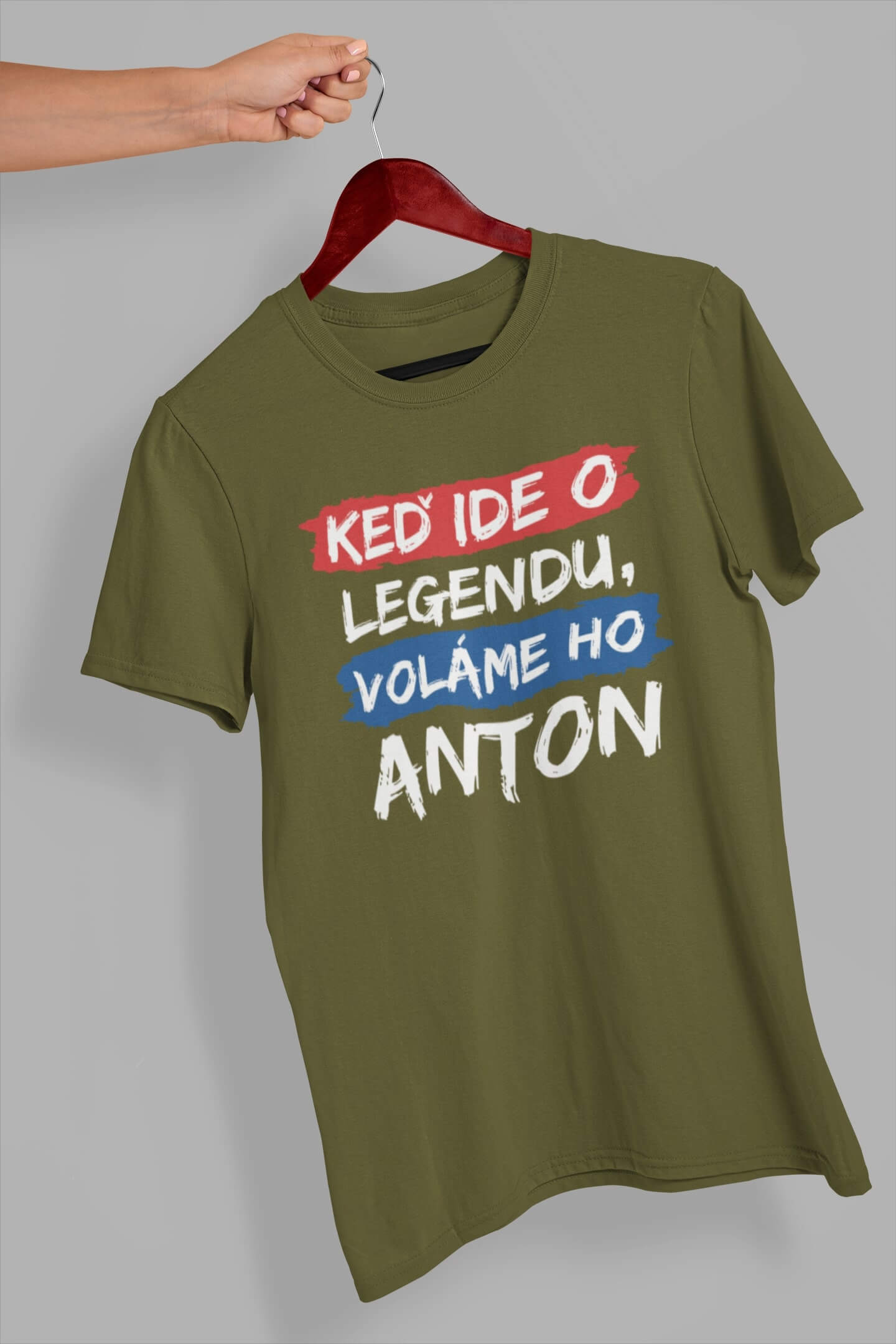 Pánske tričko Legendy sa volajú Anton Vyberte farbu: Khaki, Vyberte veľkosť: L