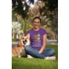 t shirt mockup of a woman with a smiling dog next to her 28036