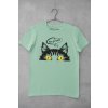 mockup of a basic tee hanging on a concrete wall 33689