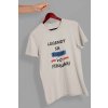 Pánske tričko Legendy sa rodia vo februárimockup of a hand holding a t shirt in a colorful background 26735 (1)