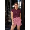 t shirt mockup featuring a woman in striped shorts 28210 (2)