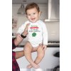 sublimated onesie mockup of a baby being held by his dad m984