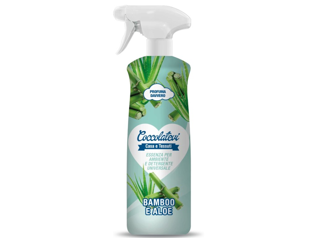 COCCOLATEVI ESSENZA INTERIÉROVÝ PARFÉM A MULTIFUNKČNÝ ČISTIČ BAMBOO E ALOE 750ml (Kúp viac zaplať menej 1ks)