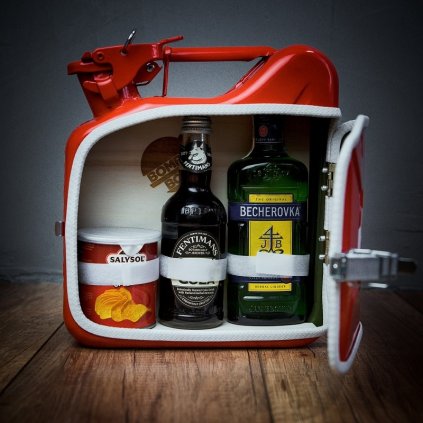 Mini Kanystr Bar Becherovka Original (Barva Kanystr Baru Bílý Mini Kanystr Bar, Zabalit kanystr do bedny BPZ? BPZ - Bedna Poslední Záchrany)