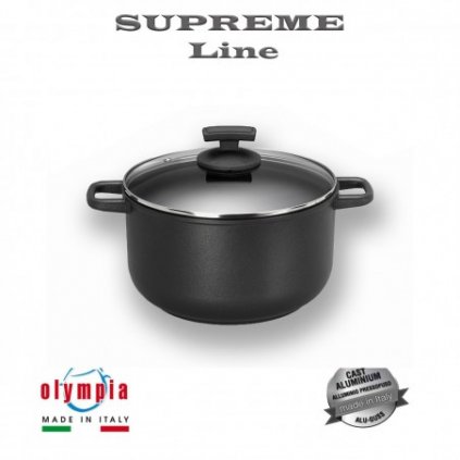 titanový hrnec SUPREME Line se skleněnou pokličkou z litého hliníku Ø 24 cm