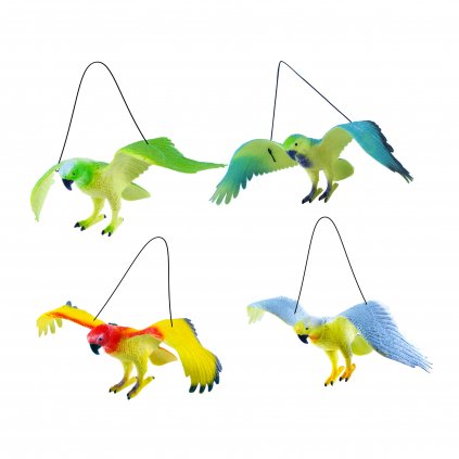 Papoušci se zvukem 4 druhy 12 x 30 cm