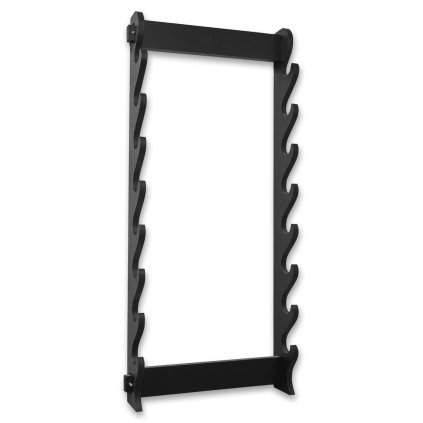 3984 2 masivni dreveny nastenny stojan pro ulozeni az 8 mecu typu katana a wakizashi