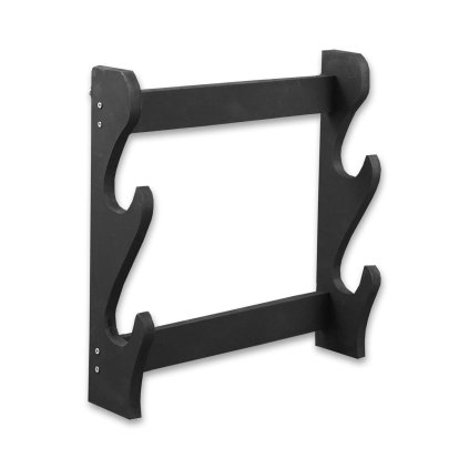 3999 2 dreveny zavesny stojan pro dve katany nebo mece v cernem matnem provedeni