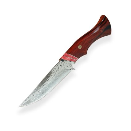 4143 damaskovy outdoorovy nastroj dellinger streiter sisso s rukojeti z palisandru a cervene kosti