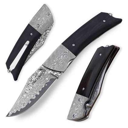 20522 zaviraci damaskovy nuz dellinger ragnhild s rukojeti z ebenoveho dreva