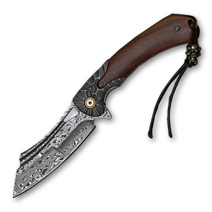 4245 15 zaviraci damaskovy nuz dellinger rock s cepeli tanto a rukojeti z palisandroveho dreva