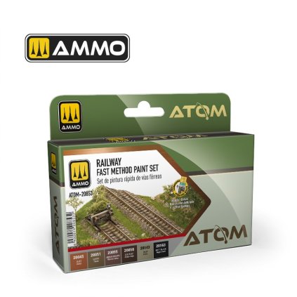 24215 1 24215 ammo atom railway fast method paint set atom set de pintura rapida de vias ferreas cardboard box