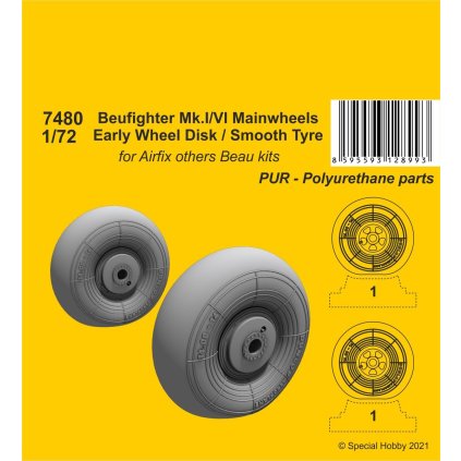 21368 21368 1 72 beufighter mk i vi mainwheels early wheel hub smooth tyre