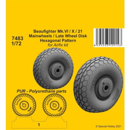 19592 1 1 72 beaufighter mk vi x 21 mainwheels late wheel disk hexagonal tread pattern