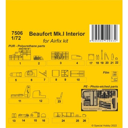 27290 1 1 72 beaufort mk i interior for airfix kit
