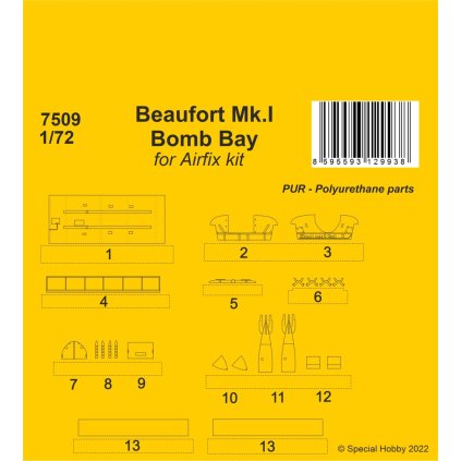 30347 1 72 beaufort mk i bomb bay airfix kit