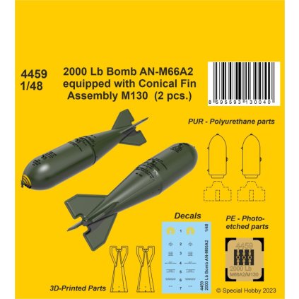 32381 1 48 2000 lb bomb an m66a2 equipped with conical fin assembly m130 2 pcs